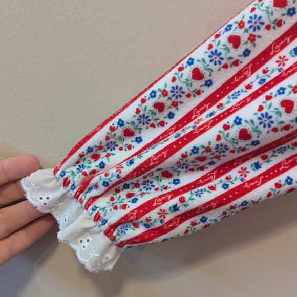 Lanz of Slazburg Flannel Striped Floral Long Nightgown - Picture 10 of 14